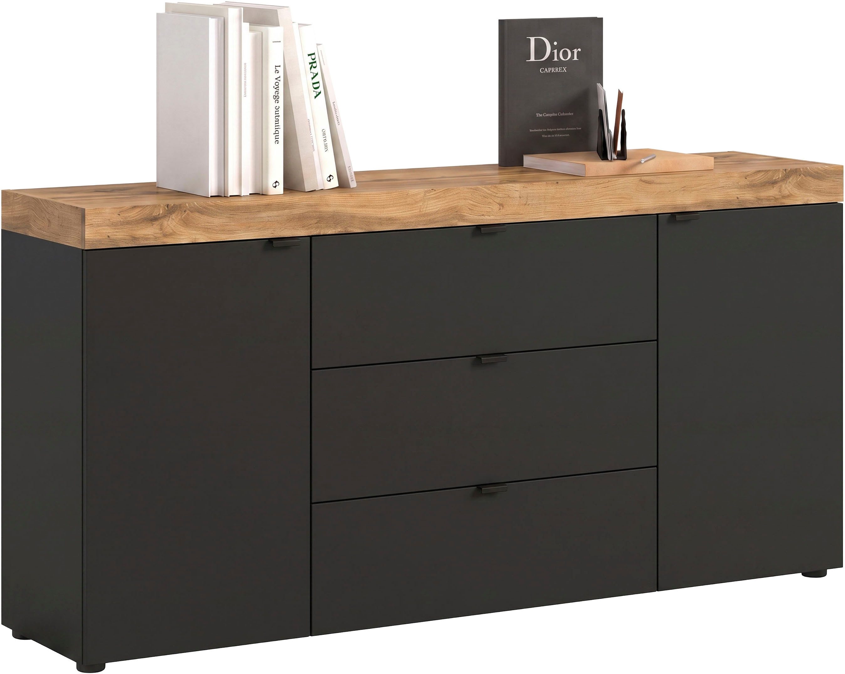 OTTO home Sideboard MAMBO II, Breite 160cm, 2 Türen, 3 Schubkästen, 4 Fächer (1 St., 2-farbige Ausführung, in verschiedenen modernen Trendfarben erhältlich), Kommode, Anrichte, Wohnzimmer, Schlafzimmer