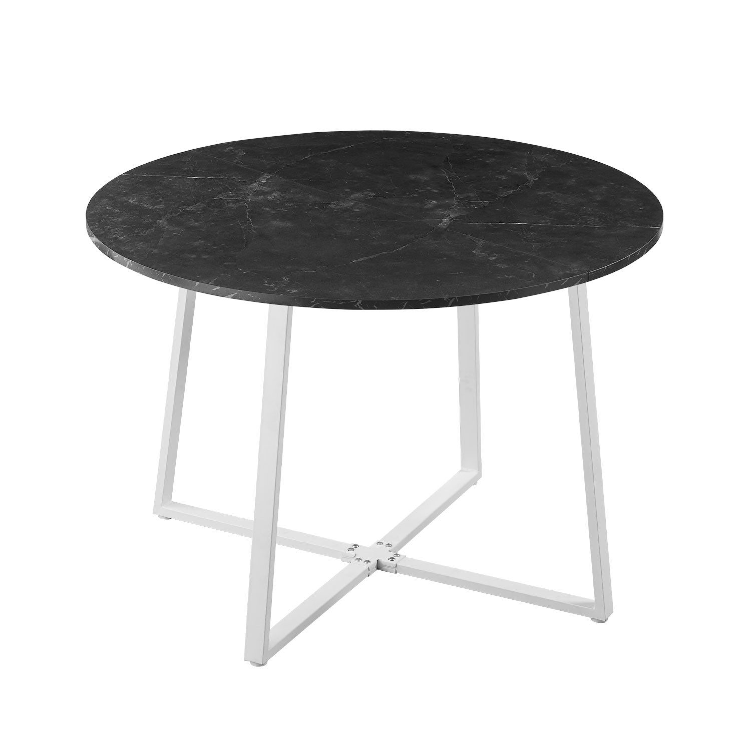 B&D home Esstisch NOA, rund Ø 110 cm, platzsparend, mit Metallbeinen in Schwarz oder Weiß
