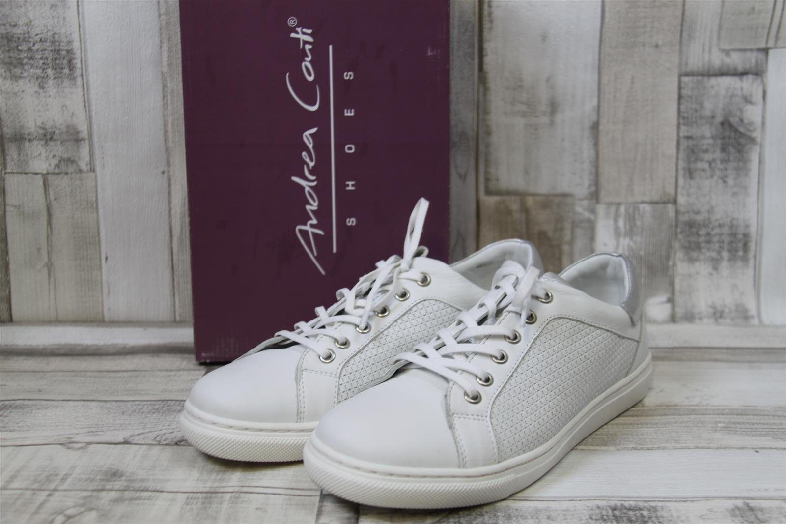 Andrea Conti Andrea Conti weißer Sneaker mit silber Schnürschuh