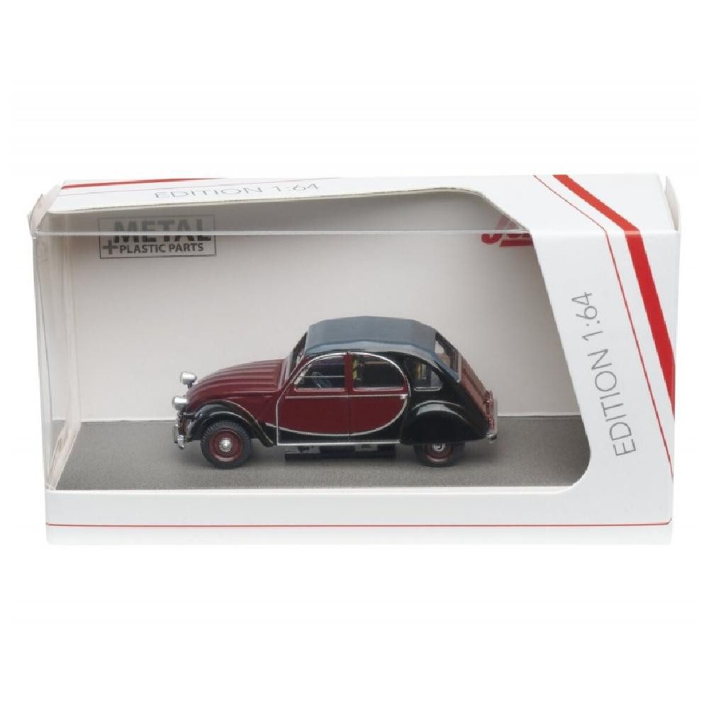 Schuco Modellbausatz Citroen 2CV Charlsten Weinrot/Schw. / 1:64, Maßstab 1:64