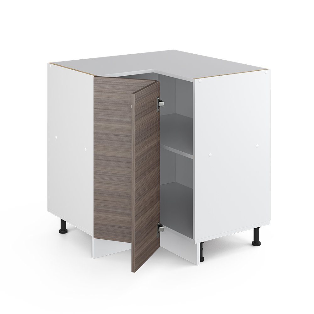 Vicco Eckunterschrank R-Line, Grau/Weiß, 75.6 cm, günstig online kaufen