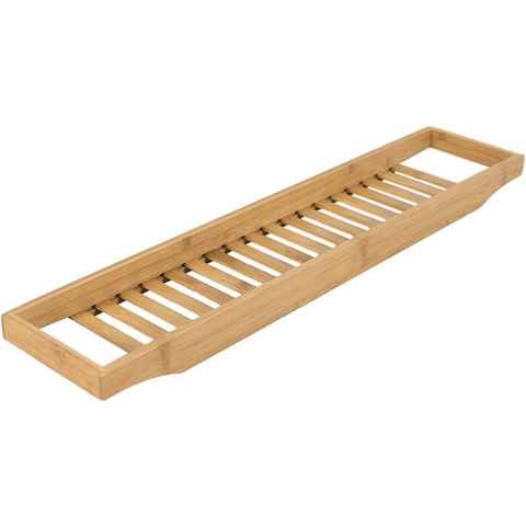 elbmöbel Badewannenablage Wannenbrücke Praktisches Tablett für die Wanne Holz Badewannenauflage 68x14,7 cm, Tablett für die Badewanne