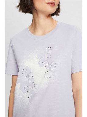 Esprit T-Shirt Slub-T-Shirt mit Print (1-tlg)