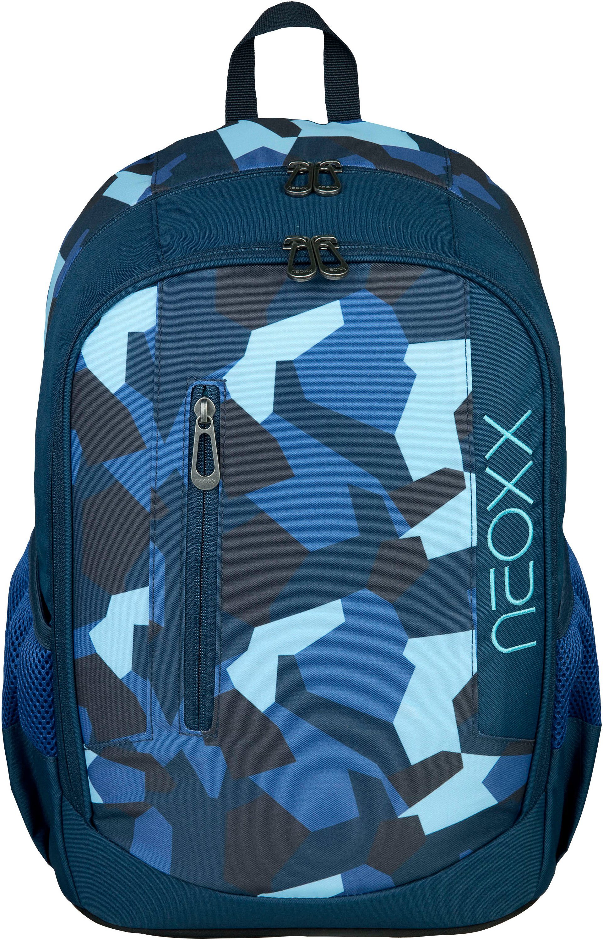 neoxx Schulrucksack Flow, Camo Nation, teilweise aus recyceltem Material