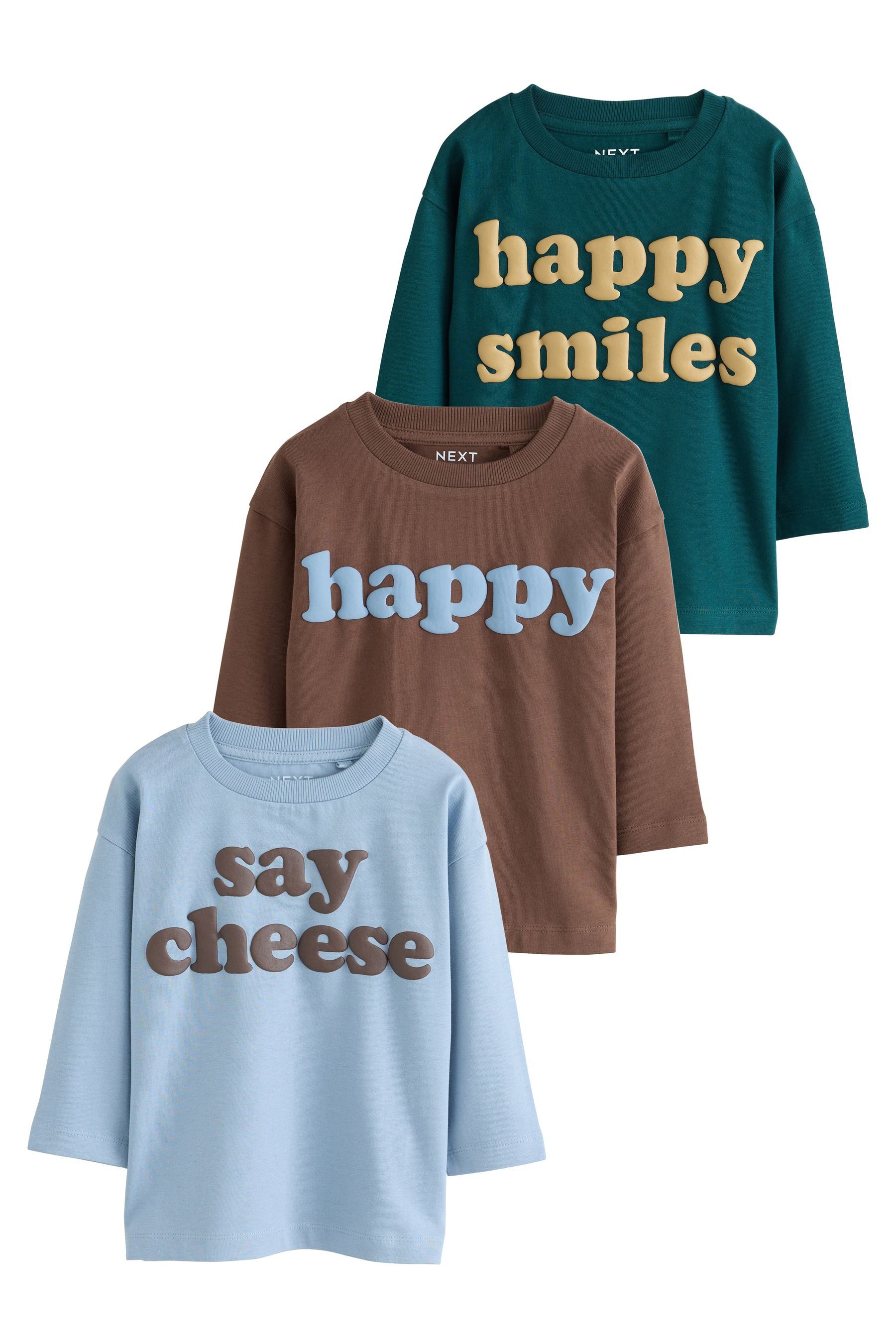 Next Langarmshirt 3er-Pack Langarmshirts mit Grafik (3-tlg)