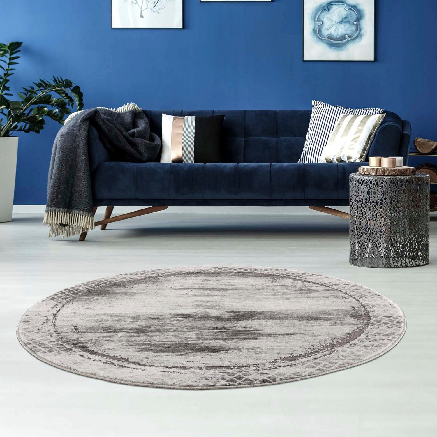 Carpet City Teppich Noa 9332, rund, Höhe: 11 mm, Kurzflor, Modern, Weicher For, Pflegeleicht