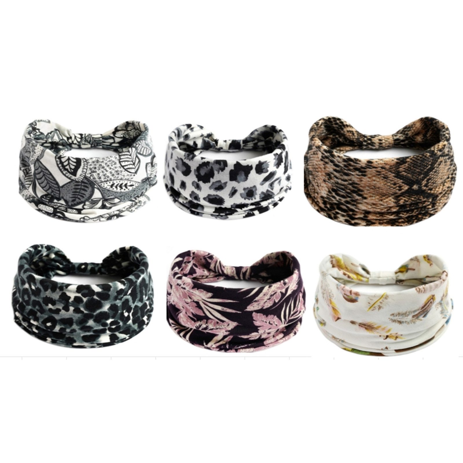 MOPUEA Stirnband Stirnband Damen Boho Fashion Elastisch Schweißfest Geknotet 6Stk (Boho Stirnband / Haaraccessoire Set, Elastische Boho Haarbänder atmungsaktiv für Sport & Alltag) Elastisch, atmungsaktiv, schweißabsorbierend, 6 Designs