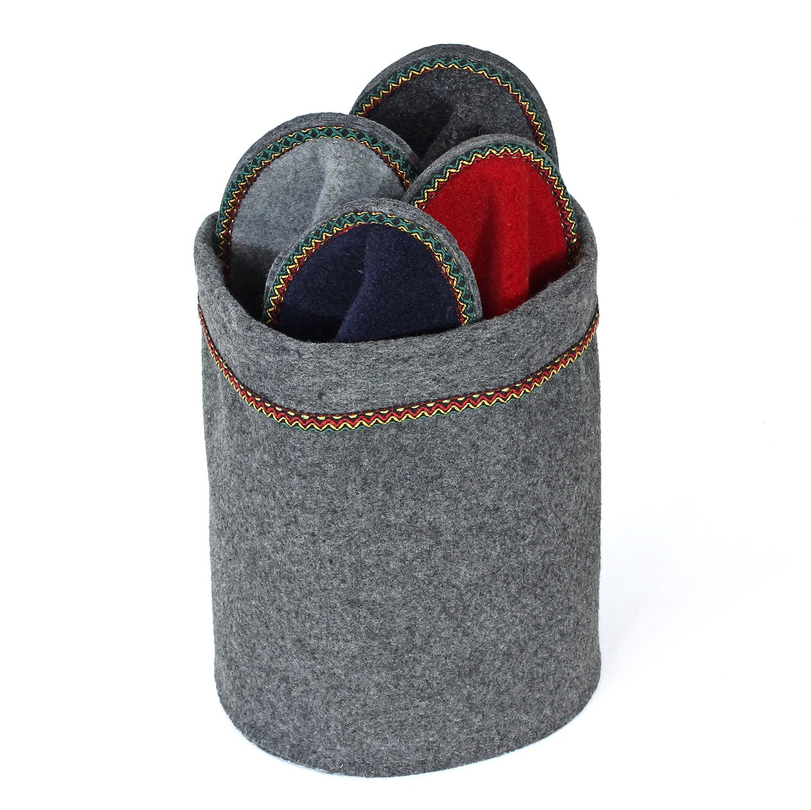 Pantoffelmann Pantoffelkorb Gästeset Filzpantoffel Herren Damen Filz Hausschuhe Pantoffel (1 Paar) Filzpantoffeln, Gästepantoffel besonders leicht