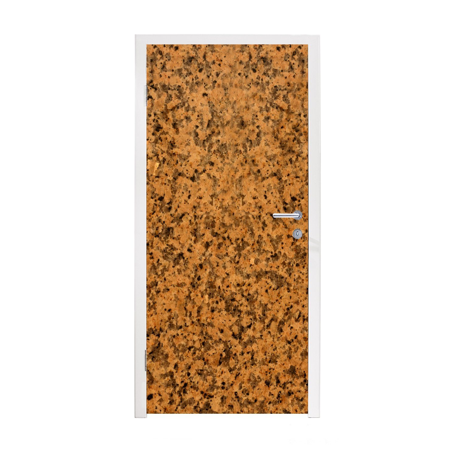 MuchoWow Türtapete Orange - Stein - Granit, Matt, bedruckt, (1 St), Fototapete für Tür, Türaufkleber, 75x205 cm