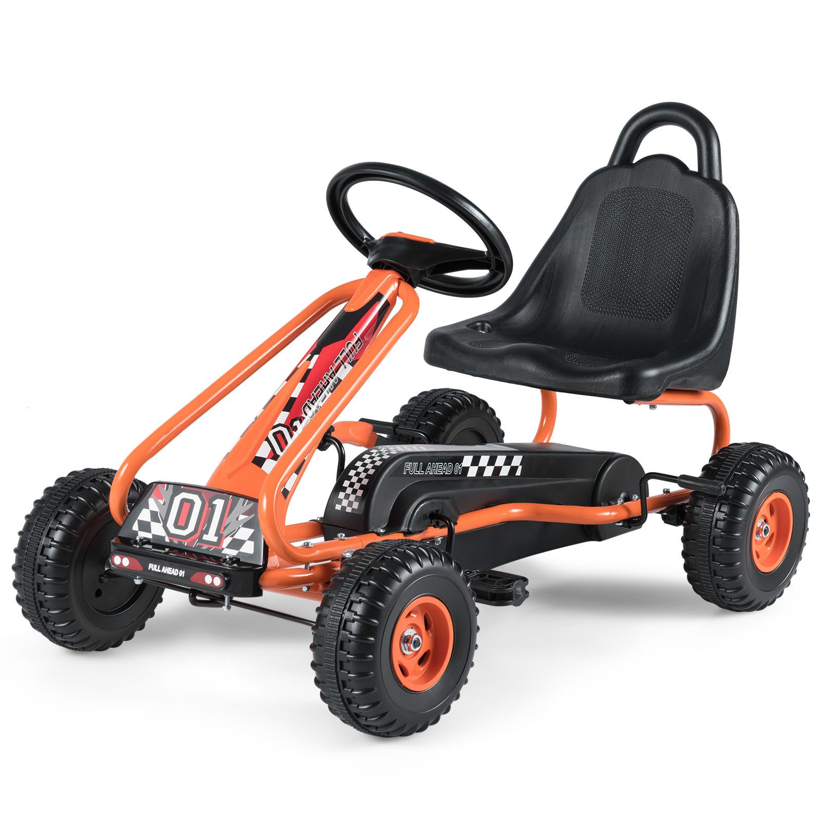 COSTWAY Go-Kart, Tretauto, Tretfahrzeug, Kinderfahrzeug, ab 3 Jahren