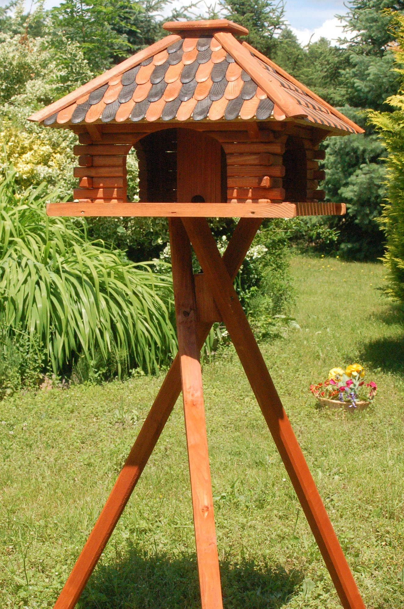 Deko-Shop-Hannusch Vogelhaus V20 - Wetterfeste Futterstation Mit Solarbeleuchtung Für Deinen Garten