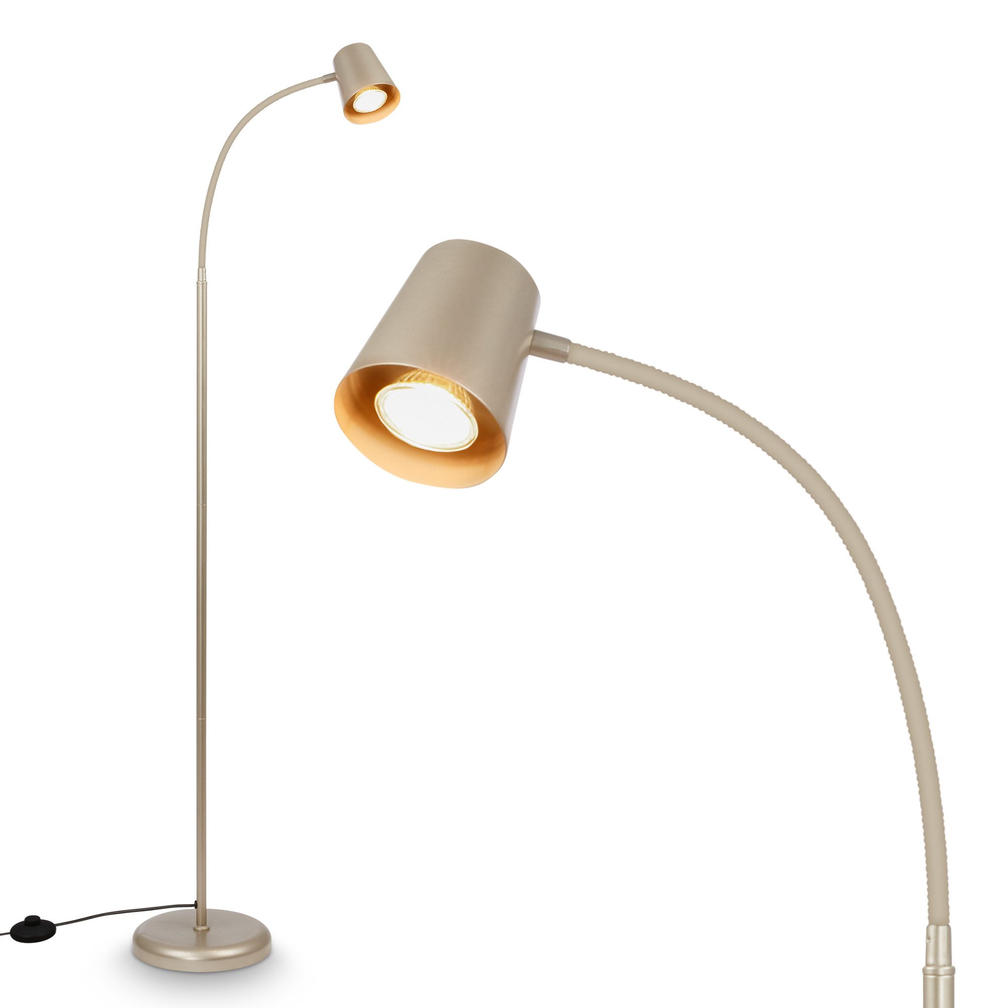 Briloner Leuchten Stehlampe LED Stehleuchte schwenkbar Home Office Wohnzimmer GU10, ohne Leuchtmittel, 2700K - Extra - Warmweiß