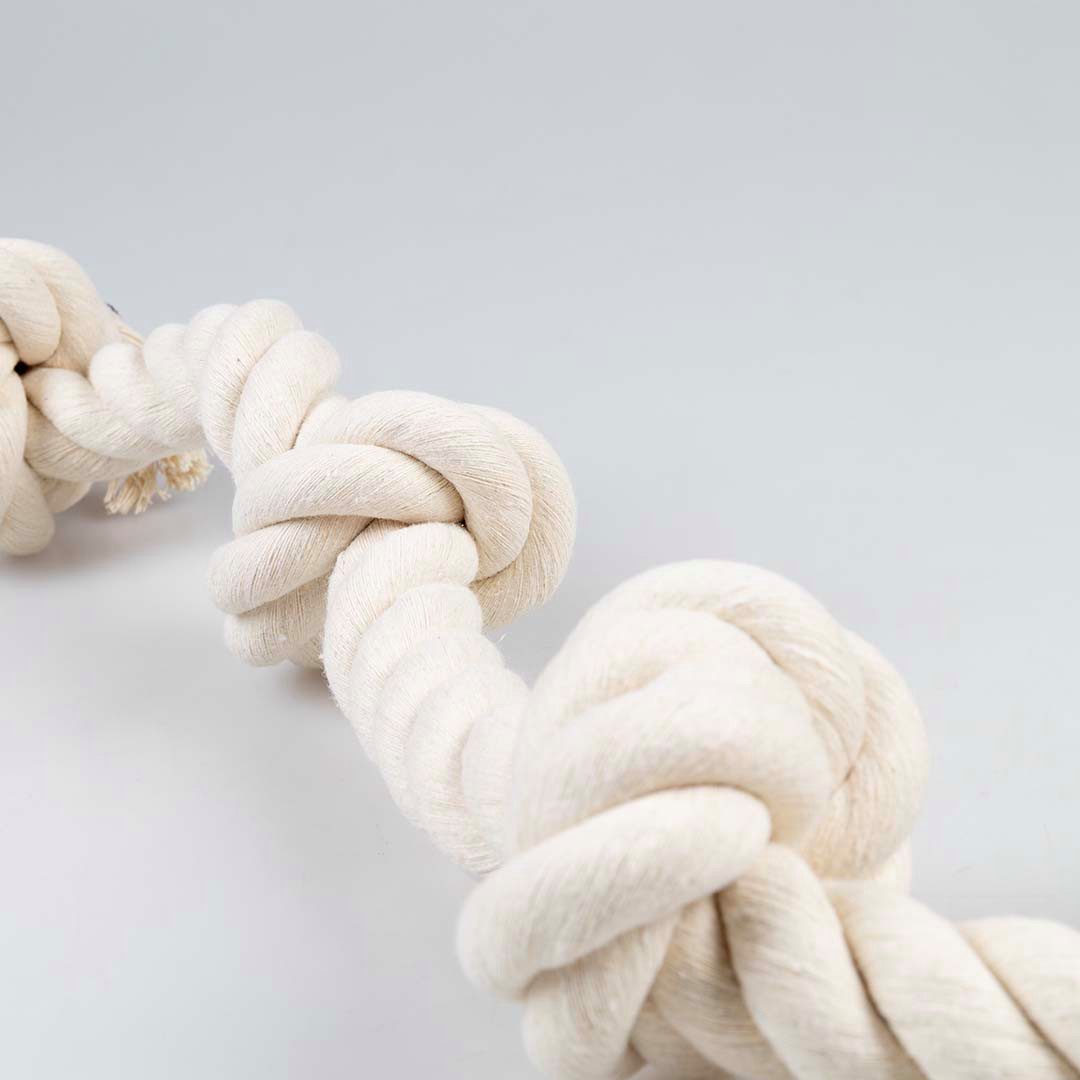 DUVO+ Tiertaue Duvoplus ECO Baumwollseil mit 4 Knoten - weiß