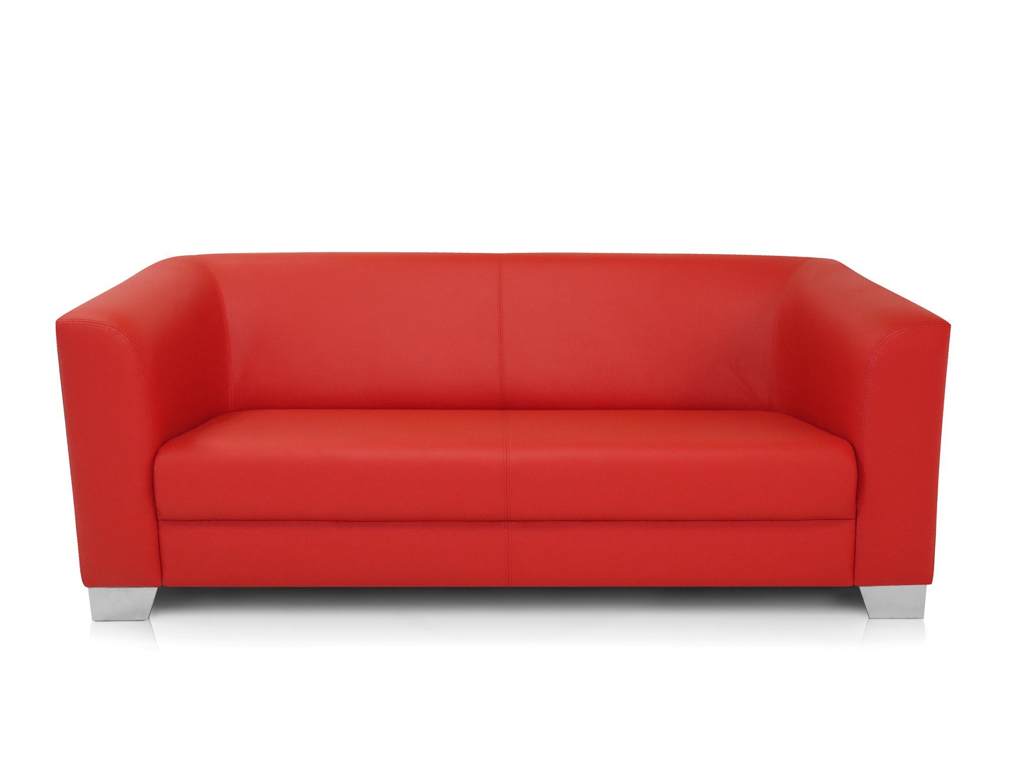 Moebel-Eins Polsterecke CHICAGO 3-Sitzer Sofa rot