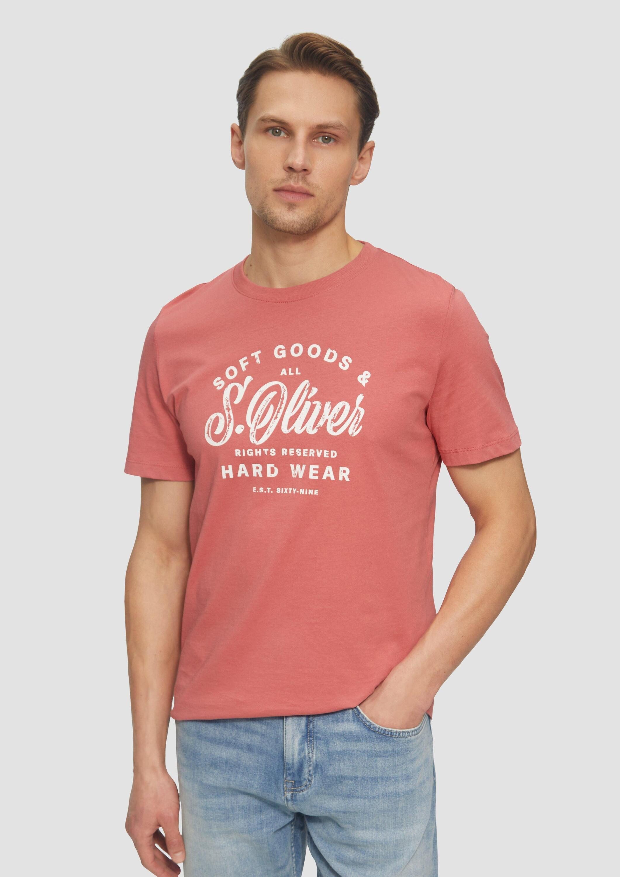 s.Oliver Kurzarmshirt T-Shirt Baumwoll-T-Shirt mit Frontprint günstig online kaufen