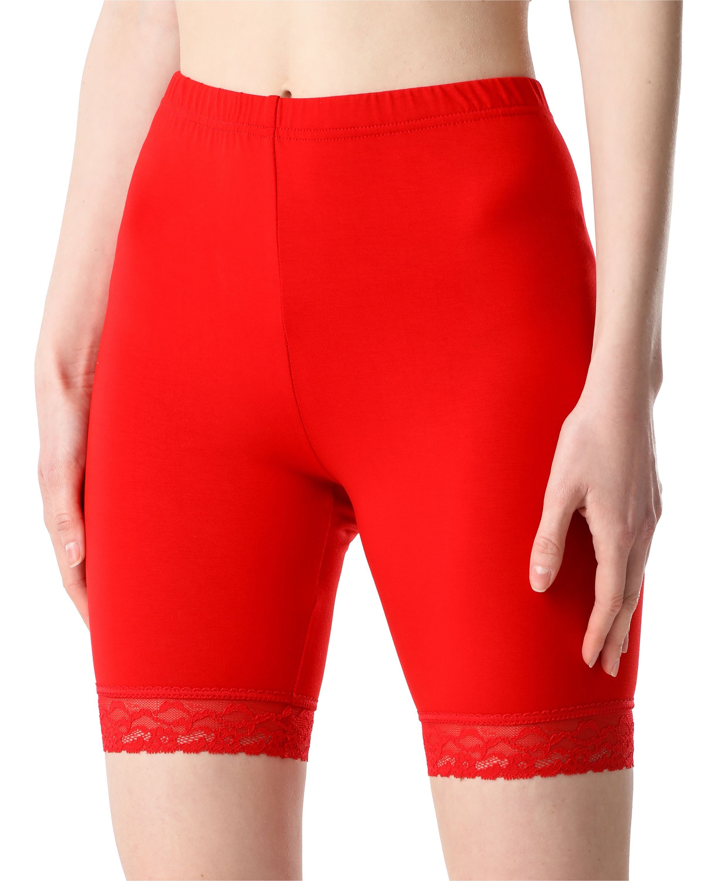 Bellivalini Leggings Damen Shorts aus Viskose BLV50-216 (1-tlg) mit Spitze