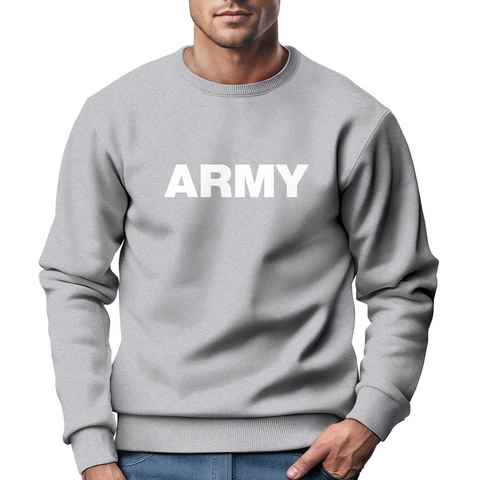 Sweatshirt Sweatshirt Herren Aufdruck Army Print Rundhals-Pullover Neverless®