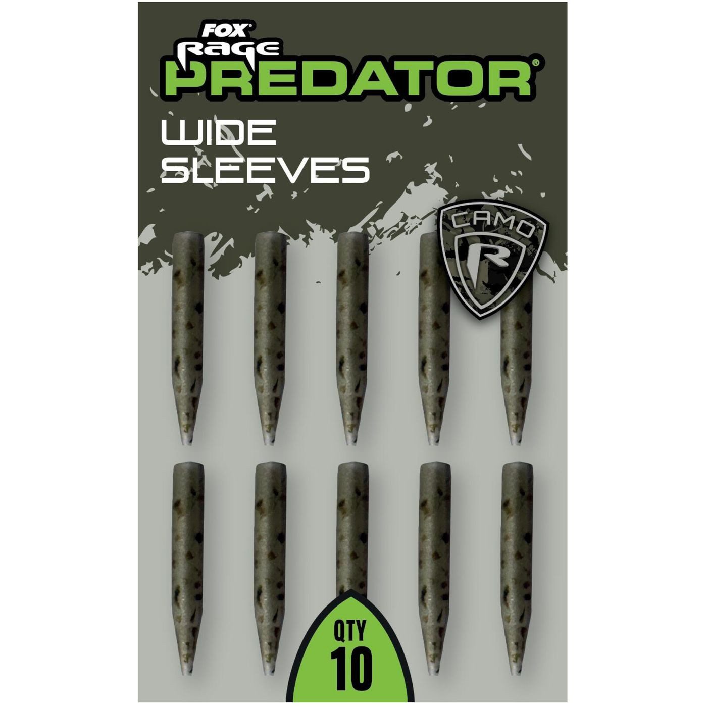 Jighaken Fox Rage Predator Camo Wide Sleeves - 10 Gummisleeves