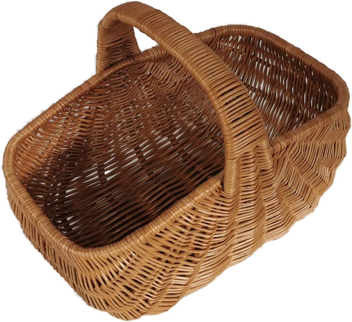 natuleo by pokuc Flaschenkorb Einkaufskorb aus Weide Braun 50x32x37 cm