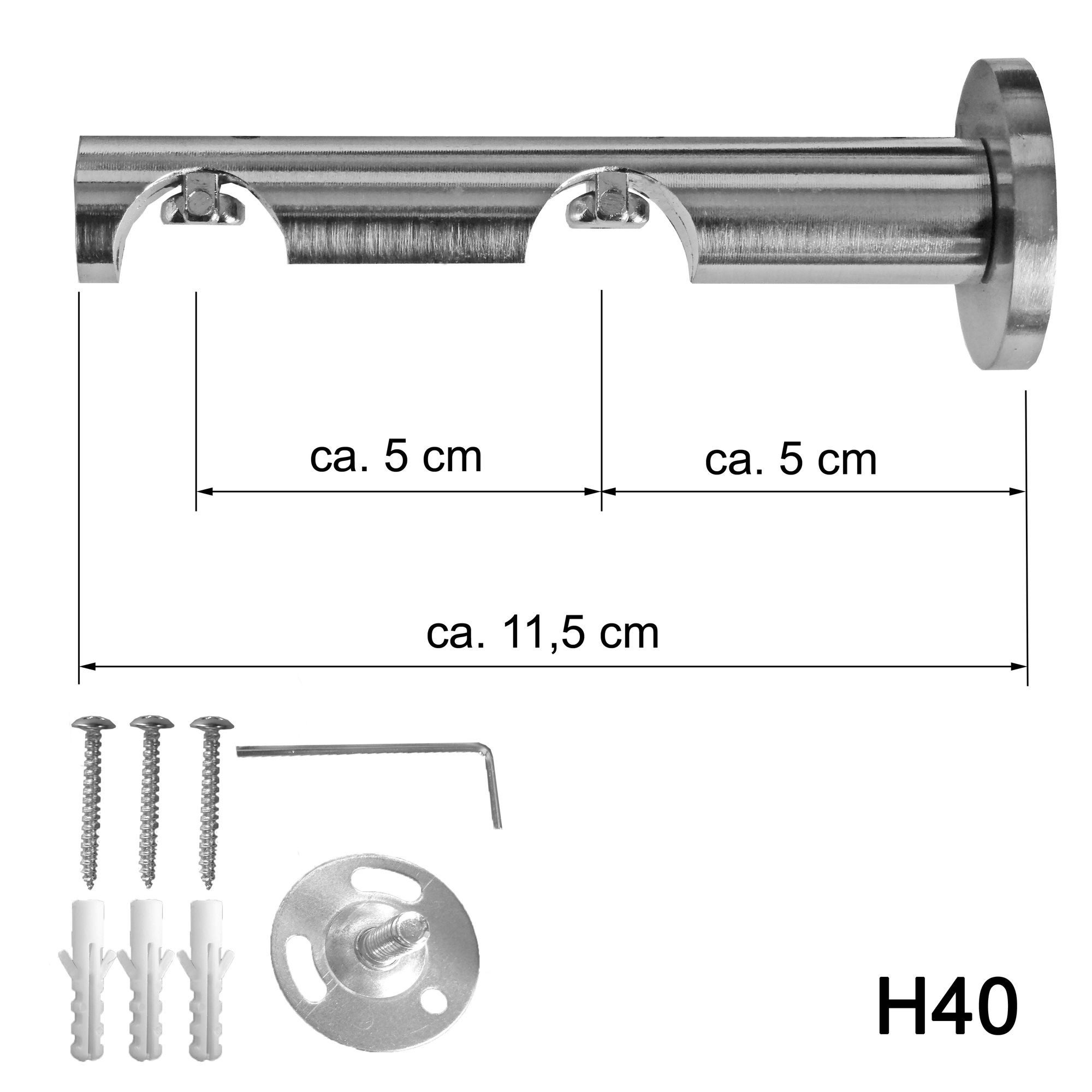 BASIT Gardinenstange Innenlauf Edelstahloptik 20mm mit günstig online kaufen