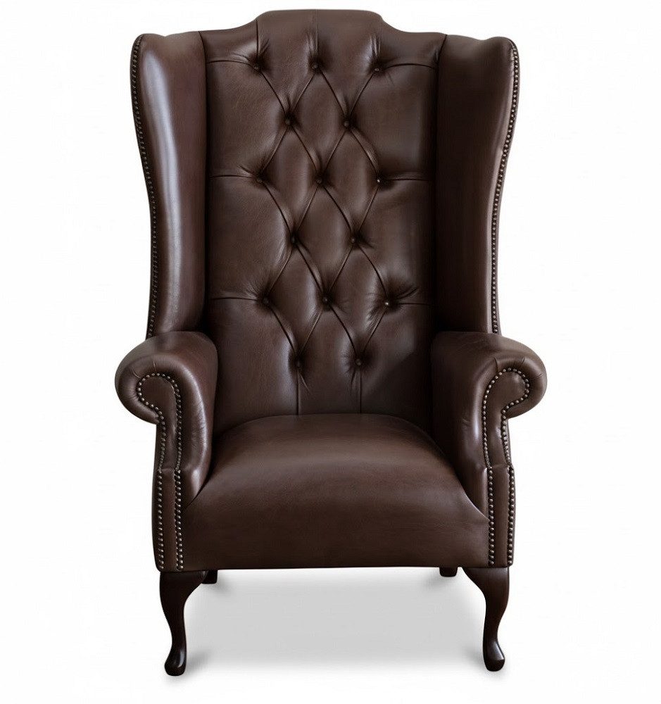 JVmoebel Ohrensessel Chesterfield Ohrensessel aus 100% Leder mit individueller Gestaltung, Made in Europa