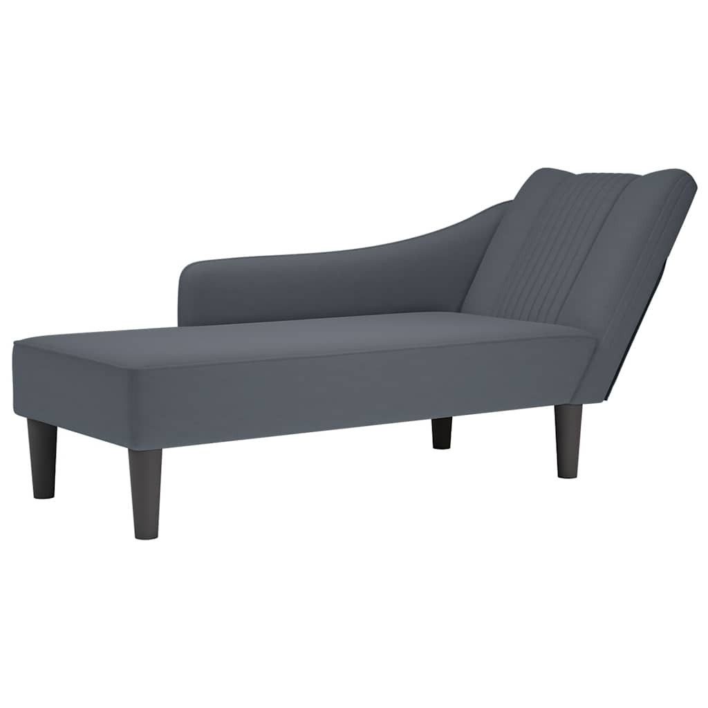 vidaXL Chaiselongue Chaiselongue mit Rechter Armlehne Dunkelgrau Samt, 1 Teile