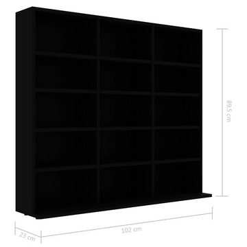 möbelando Media-Regal 3002090, in Schwarz mit 15 Fächern. Abmessungen (LxBxH) 23x102x89,5 cm