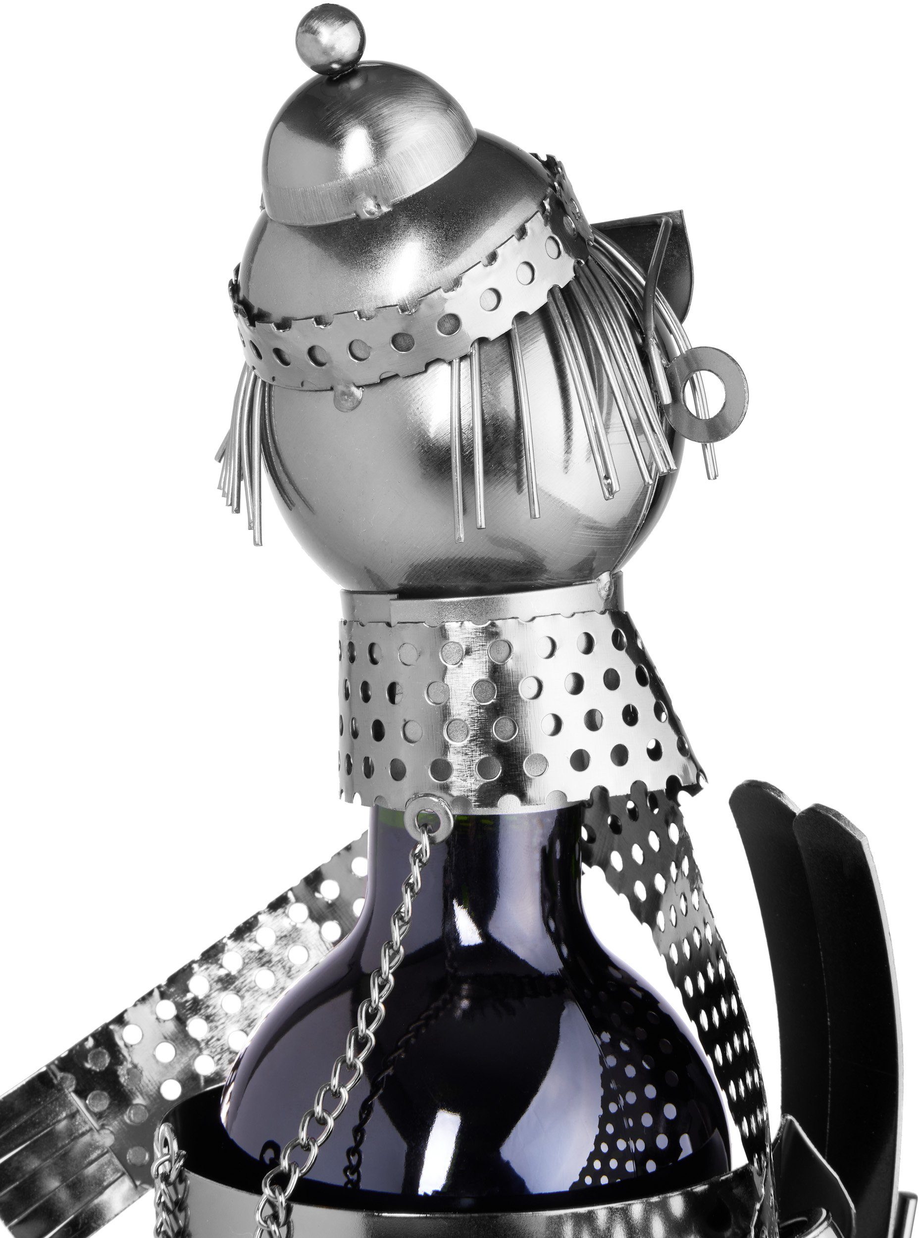 BRUBAKER Weinflaschenhalter Cooler Skifahrer Weinhalter, (inklusive Grußkarte), Flaschenhalter Metall Skulptur, Wein Geschenk, Weinhalter Ski