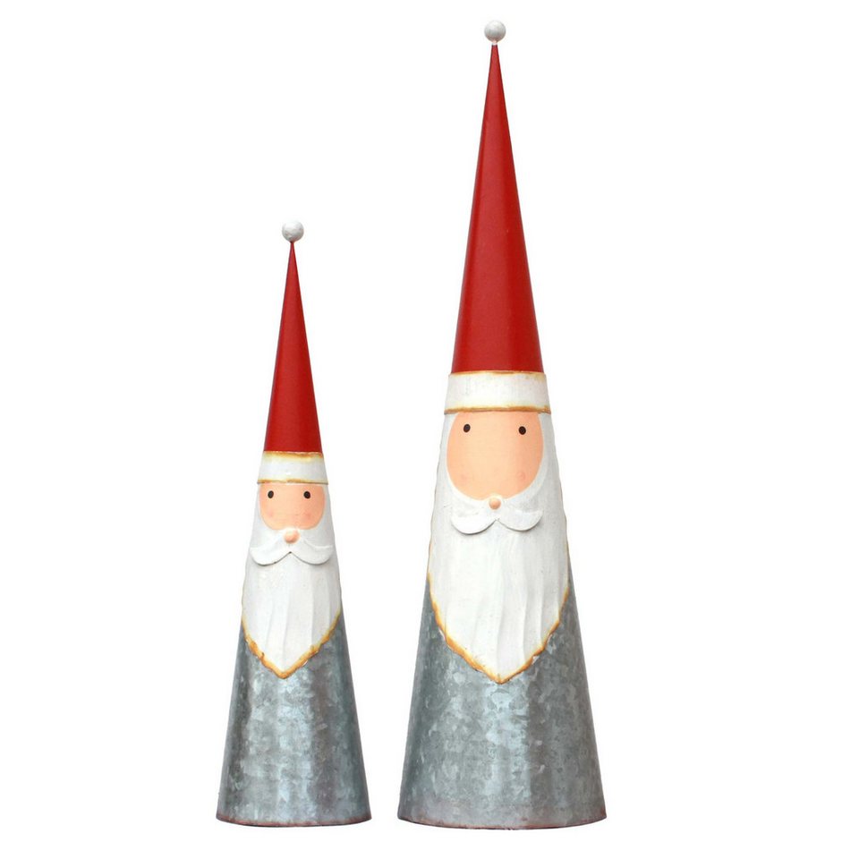 Exner GmbH Garten- & Wohnaccessoires Weihnachtsmann Weihnachtsmann aus verzinktem Metall in 2 Größen, Perfekt zur Weihnachtszeit