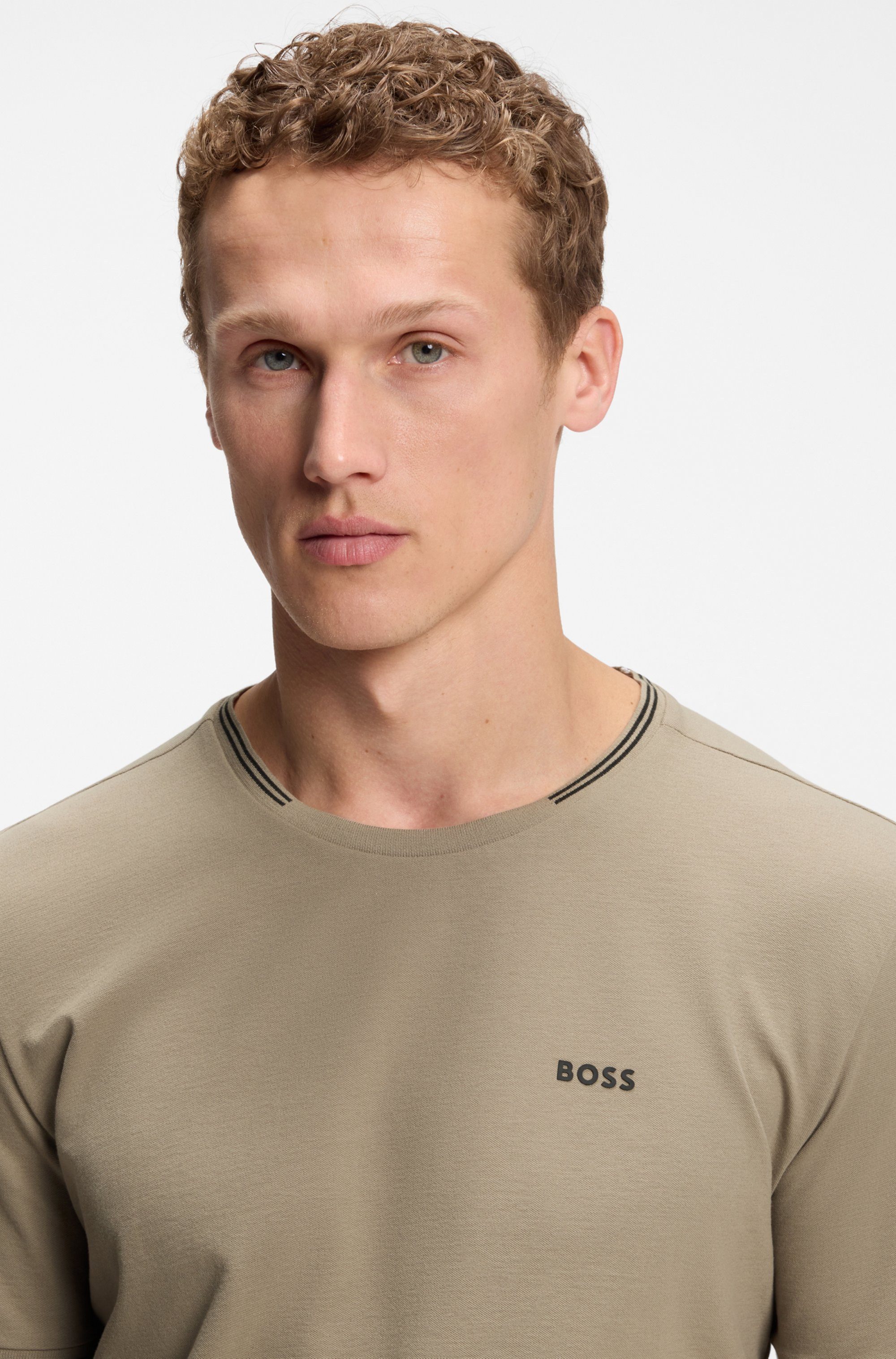 BOSS GREEN T-Shirt Taul Stretch-Baumwoll-Pique aus softem Stretch-Baumwoll-Piqué, Regular Fit, Kühlend – Bild 3 von 5