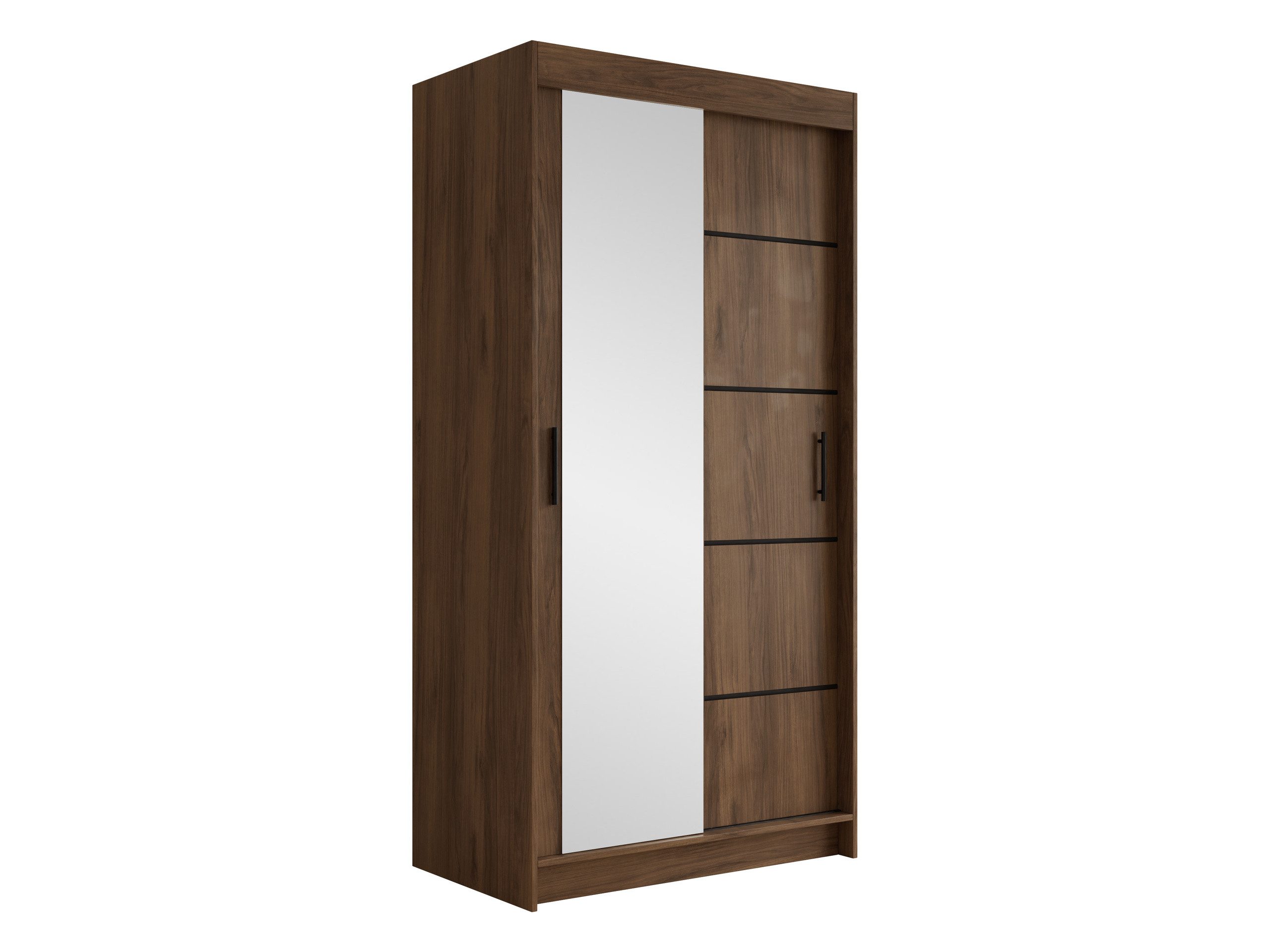MIRJAN24 Kleiderschrank Infinity III 120 (mit zwei Schwebetüren) mit Kleiderstange, Frontspiegel, 120x58x200 cm