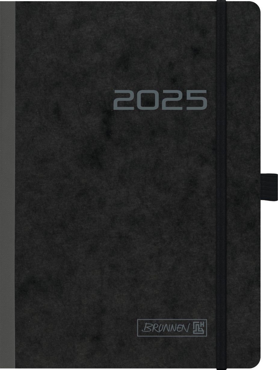 BRUNNEN Buchkalender BRUNNEN Kalender 2025 Buchkalender A5 schwarz 10-79602905