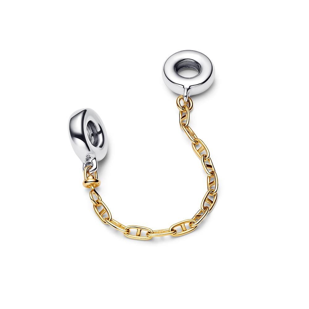 Pandora Charm-Einhänger PANDORA Moments Sicherheitskette für Damen, IP Gold