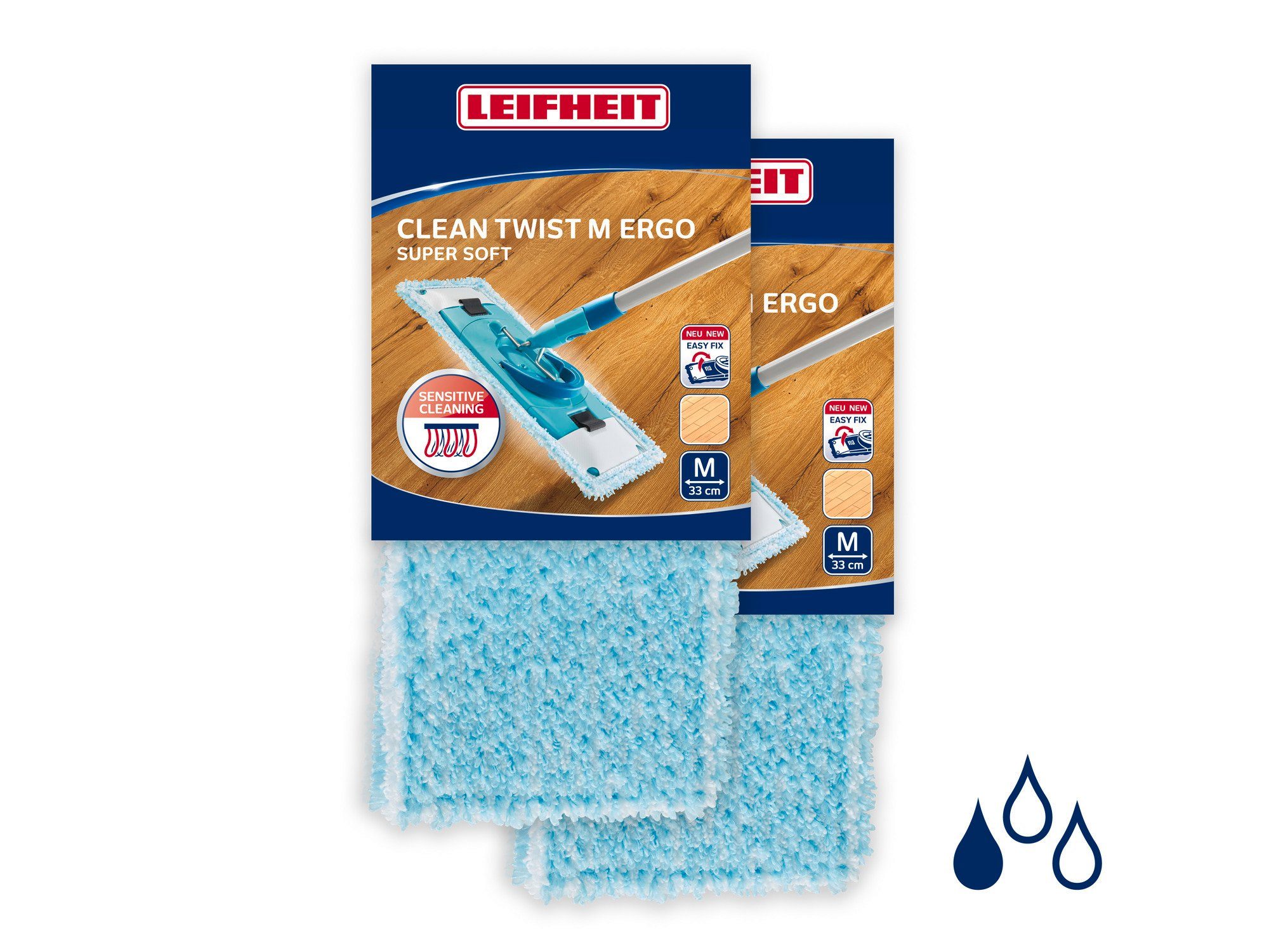 Wischbezug 2er Leifheit M Ergo TWIST CLEAN soft Wischbezug super Set