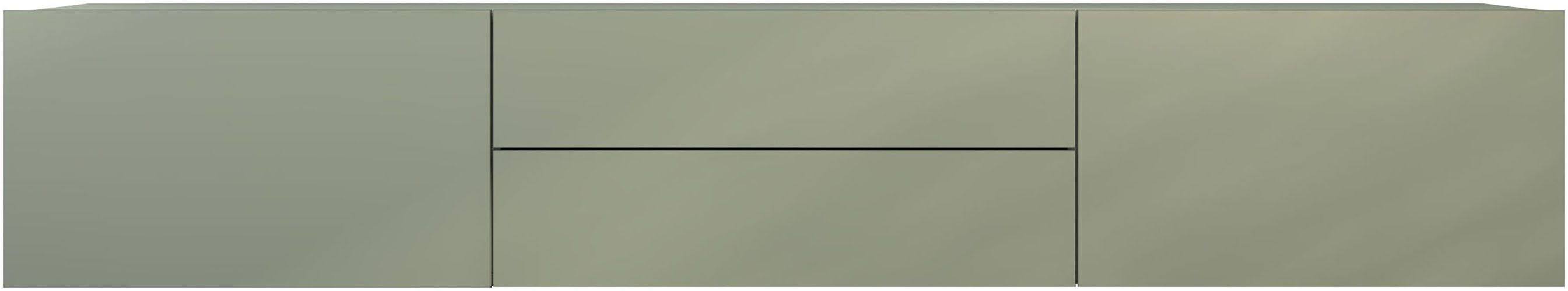 borchardt Möbel Lowboard Sophia, TV-Schrank Breite 200 cm, Breite 200 cm mit 2 Klappen und 2 Schubkästen, stehend und hängend