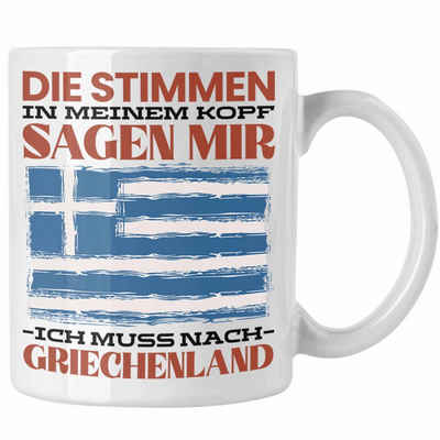 Trendation Tasse Griechenland Tasse Urlaub Heimat Geschenk Spruch Grieche Geschenkidee