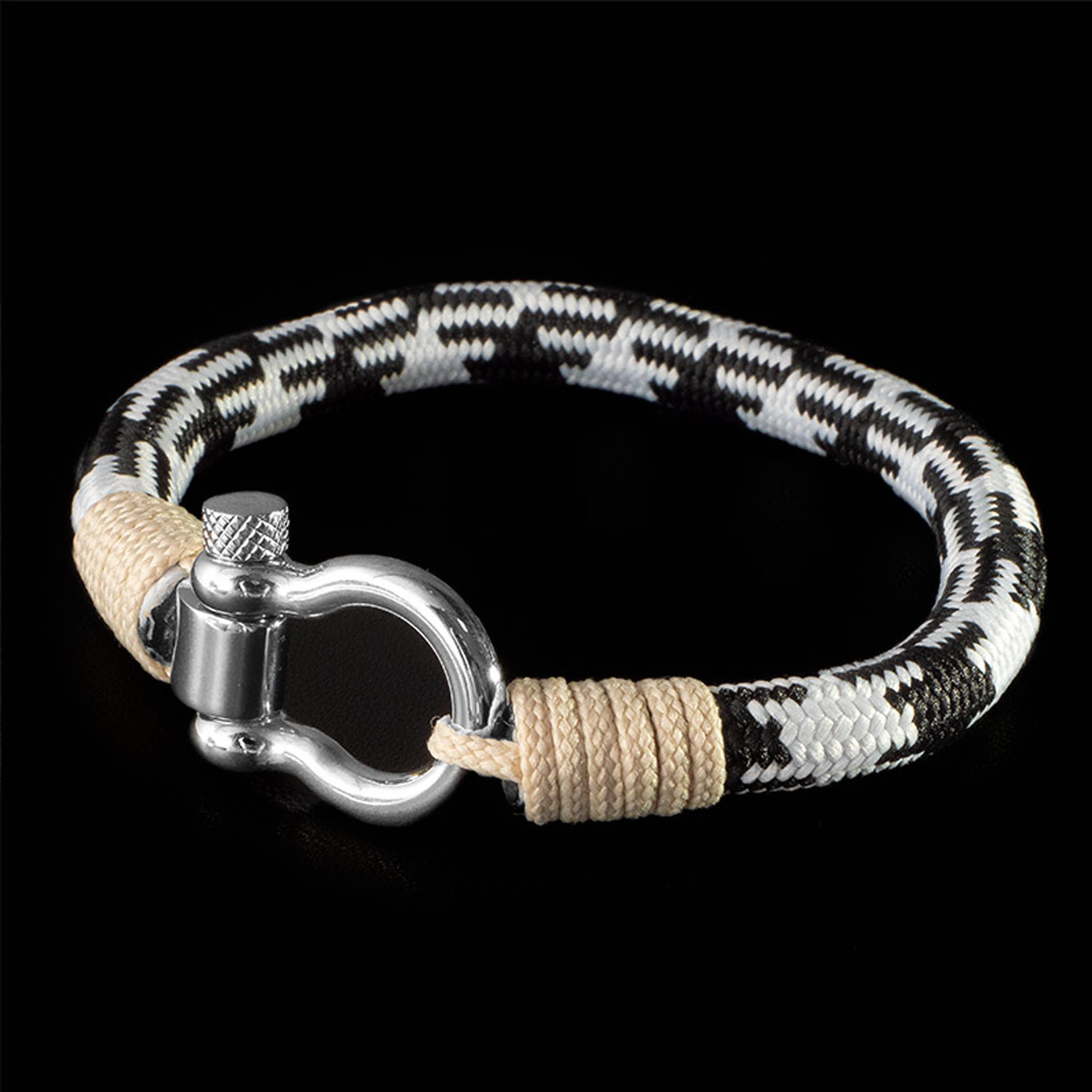 Armband Armband Ebru maritime, Schäckel Segeltau UNIQAL.de Style, (Edelstahl, Casual Maritime "OCEAN" Segeltau, handgefertigt) aus nautics,