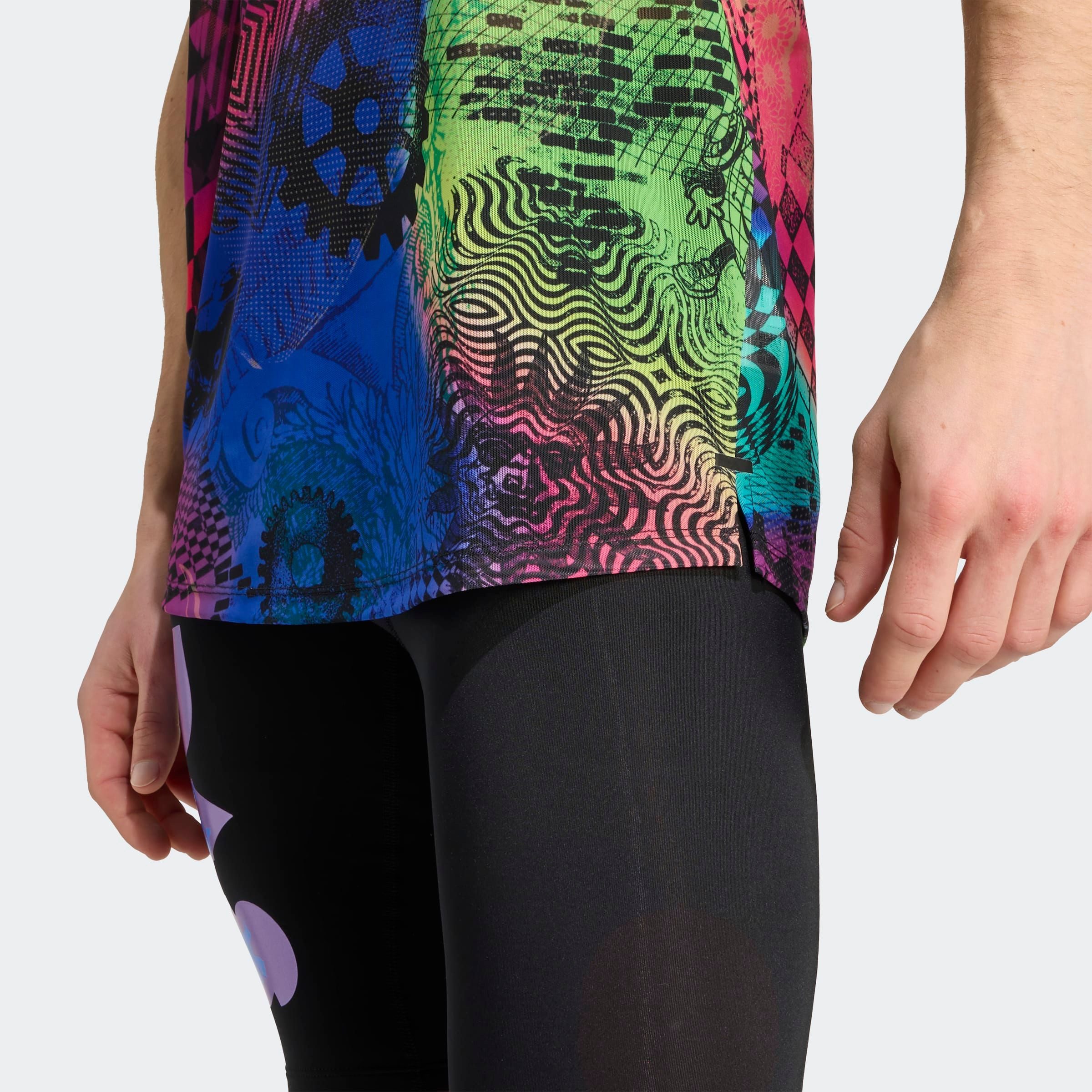 adidas Performance Tanktop ADIDAS X JEREMY SCOTT ALLOVER-PRINT schmal geschnitten, aus Mesh-Material, mit Elasthan-Anteil