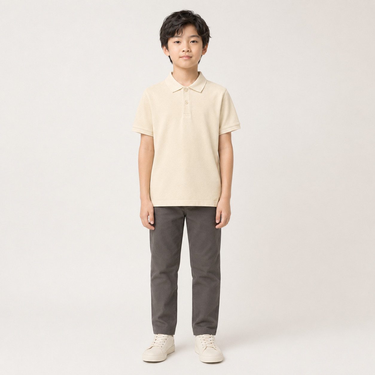 Sitztgut Poloshirt Kinder Polo-Shirt aus Bio-Baumwolle (1-tlg) Seitenschlitze, verlängertes Rückenteil und Transfer-Necklabel