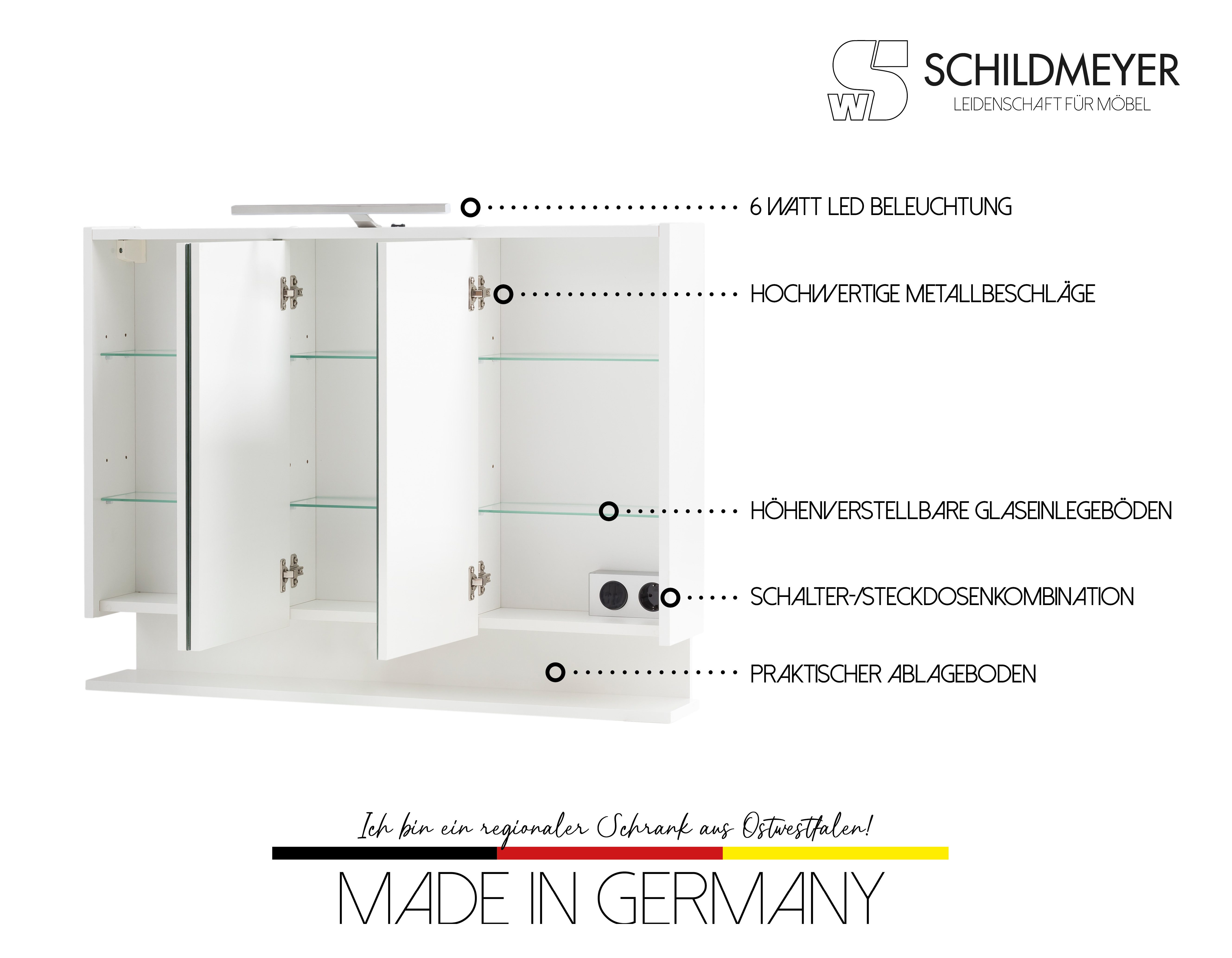 INOSIGN Spiegelschrank List made in Germany Breite 93,5 cm