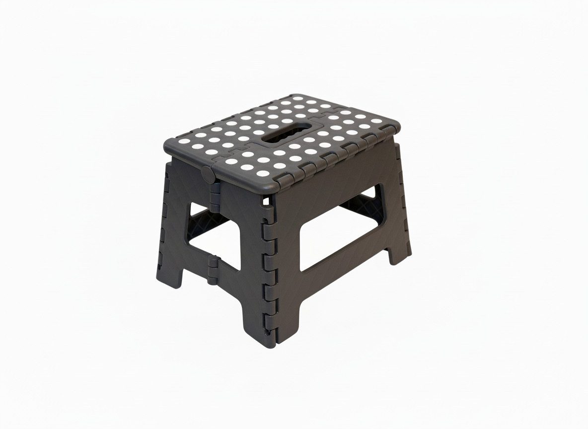 Klapptritt Klapphocker, Tritthocker Dark Grey Faltbar H 22cm bis 150KG für Kinder