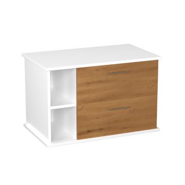 GARLIVO Waschbeckenunterschrank GLA-80L mit Schubladen, Badezimmer Waschtischunterschrank, Eiche Breite 80 cm, Soft-Close, Push-to-Open/ Tip-On, Hängend