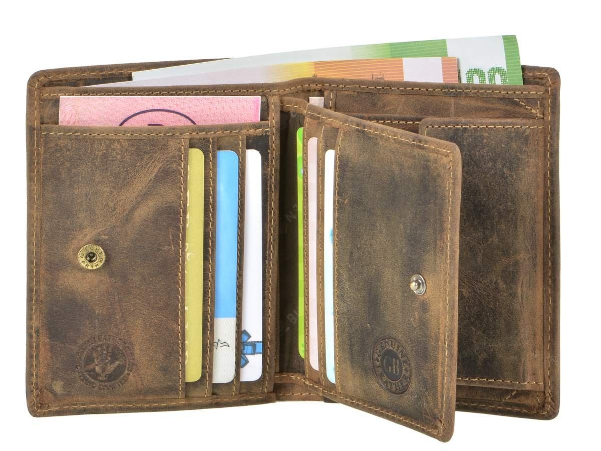 Greenburry Geldbörse Vintage, herausnehmbares Portemonnaie Lederbörse, Ausweisetui