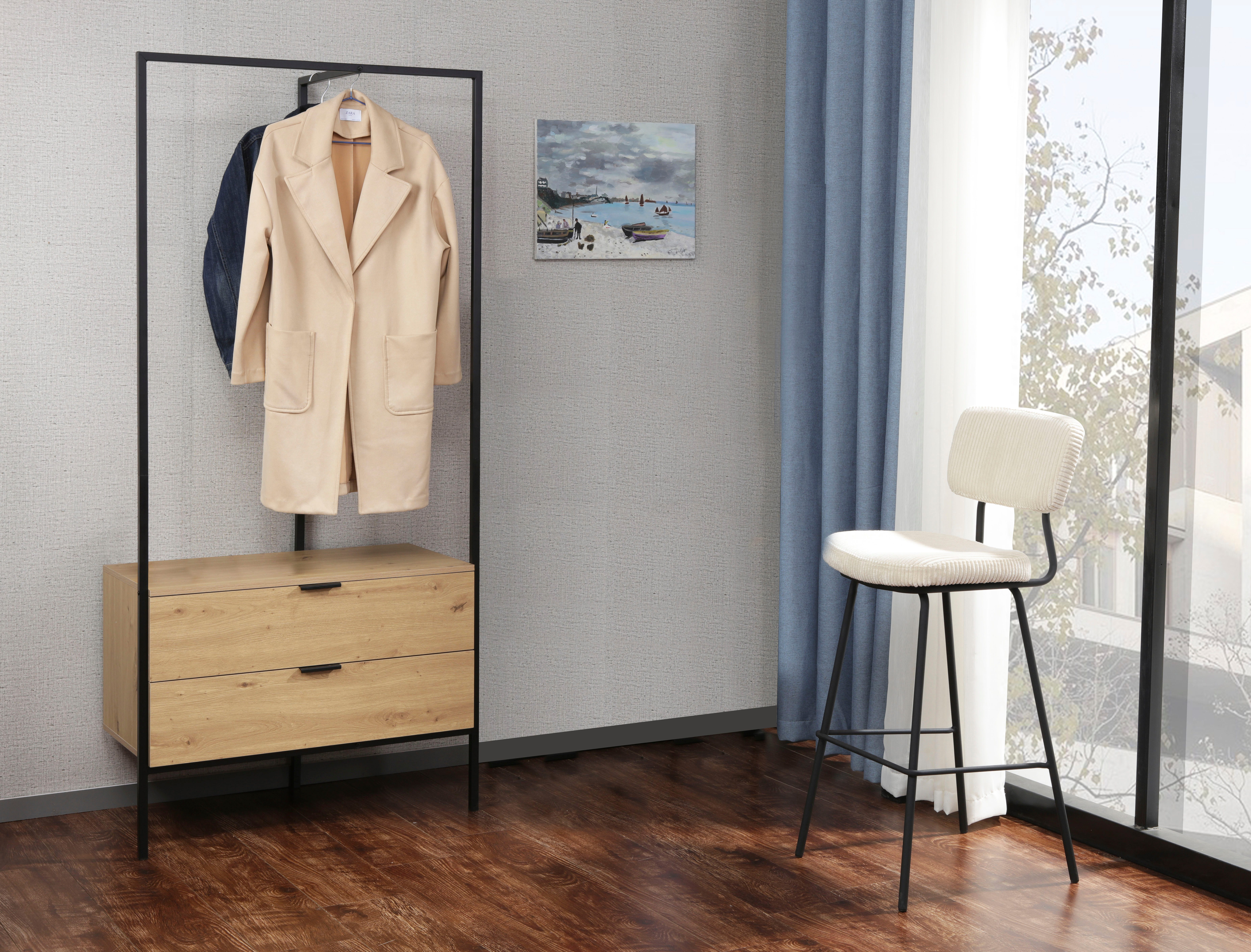 Home affaire Garderobenschrank Innsbruck (1-St) Garderobe mit Kleiderstange & 2 Schubladen - (B/T/H) 85/47/190 cm