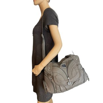 Taschen4life Schultertasche klassische Damen Handtasche AK1168, Tasche mit vielen Fächern, Alltagstasche