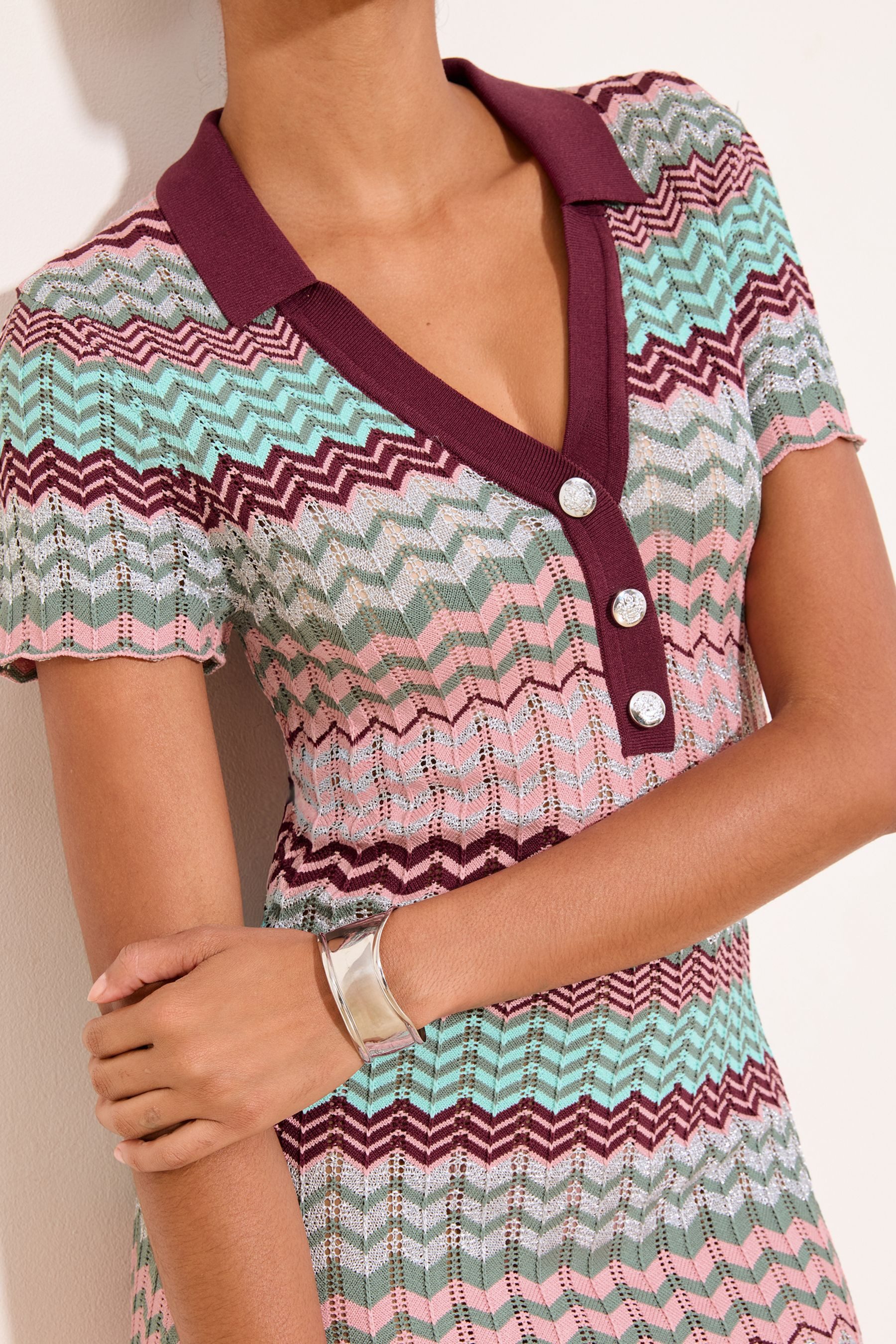 LIPSY Maxikleid Lipsy Kurzärmeliges Polo-Maxikleid, Kurzgröße (1-tlg)