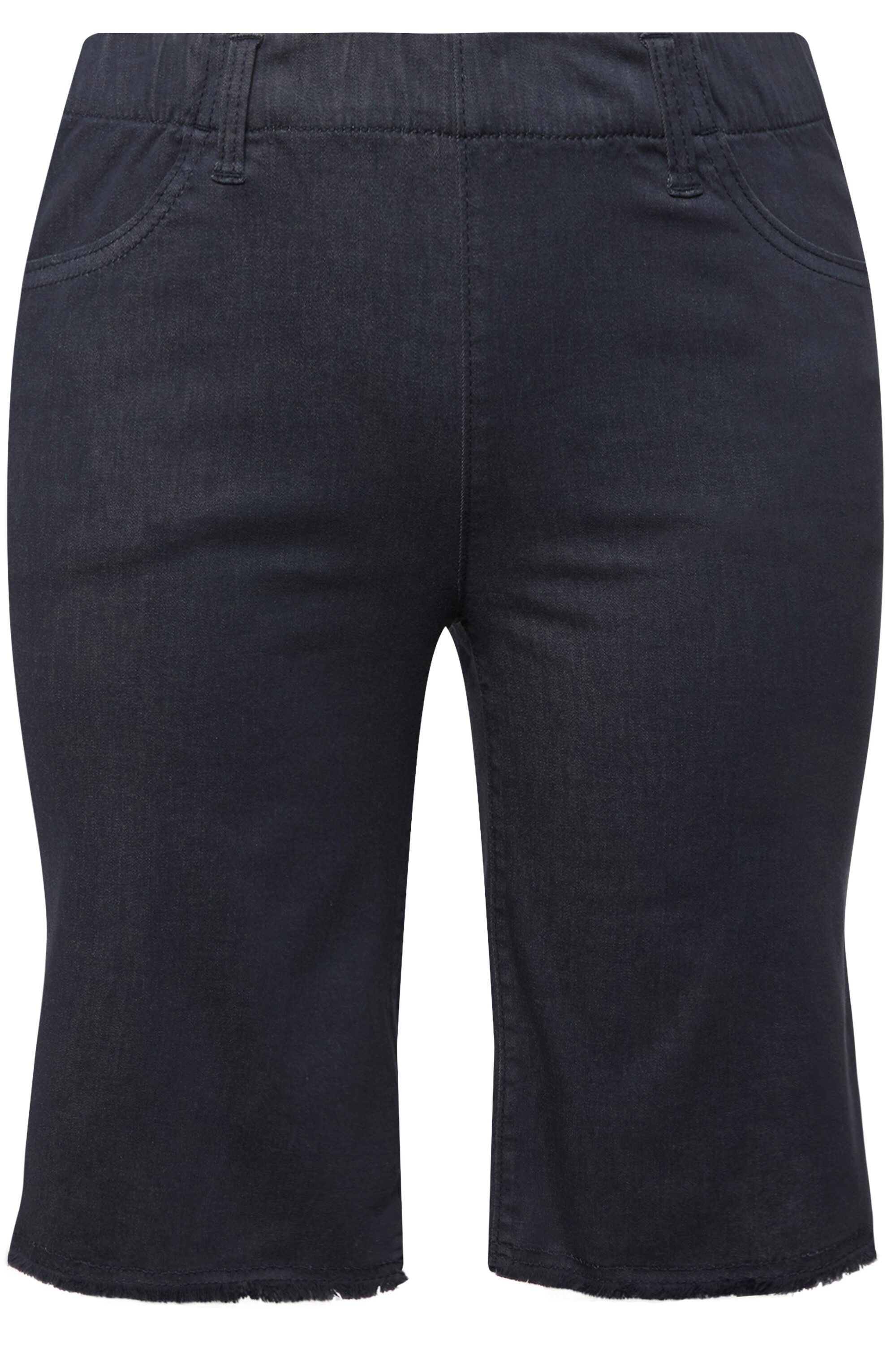 Ulla Popken Bermudas Bermuda Fransensaum Elastikbund günstig online kaufen