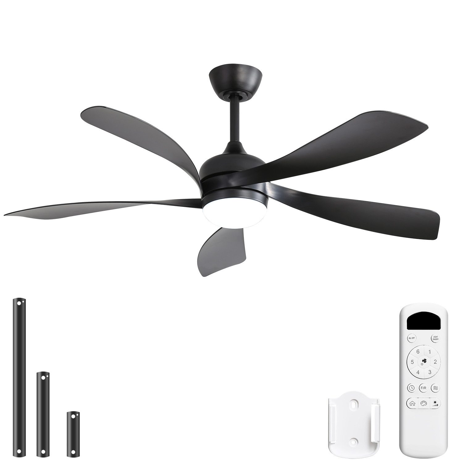 Sofucor Deckenventilator mit Beleuchtung und Fernbedienung, 132 cm moderner Deckenventilator, für Innen- & Außenbereich, leiser DC-Motor