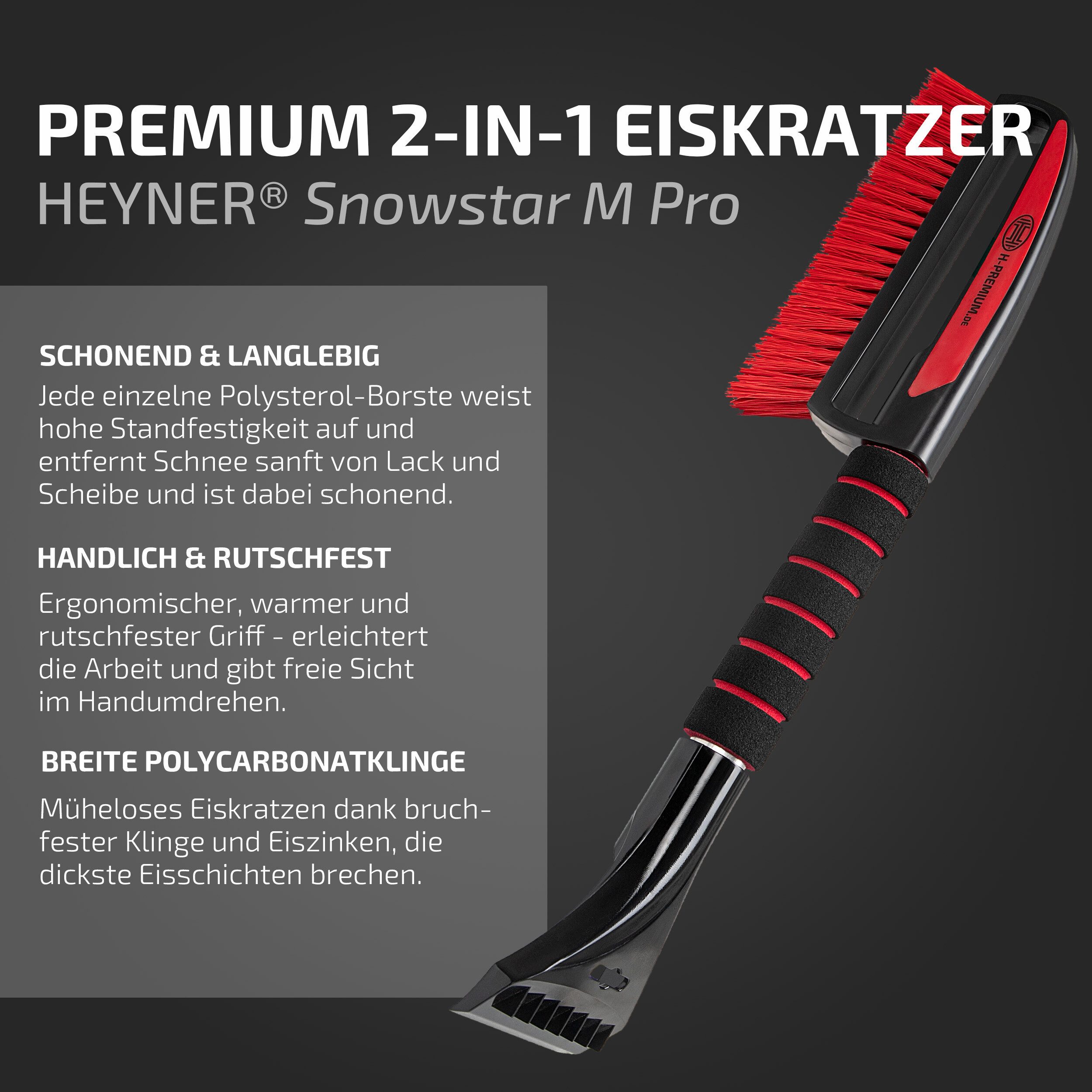 HEYNER Eiskratzer Auto Eiskratzer mit Schneebesen Eisschaber und Besen mit Softgriff