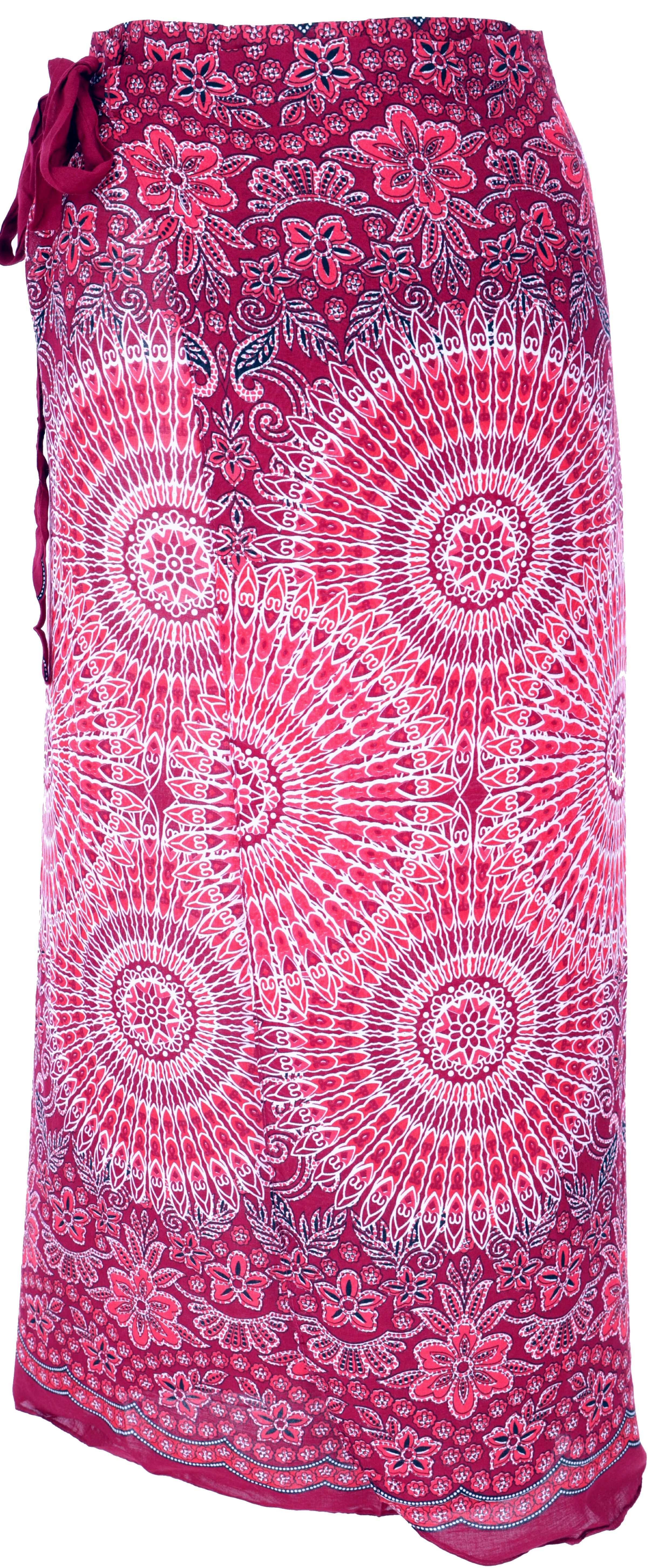 Guru-Shop Minirock Langer Wickelrock, Strandrock, Sommerrock - rot günstig online kaufen